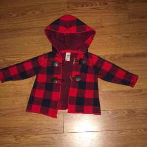 OshKosh Baby Red Checkered Fall Jacket (9 months)